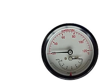 Hydro-termometer - Ø80, 1/2'' (bag), 0-6 mVS / 20-120 C