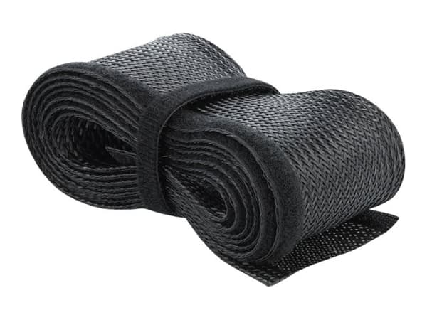 Delock Braided Sleeving with Hook-and-Loop Fastener - Kabelhölje - 10 m - svart