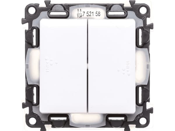 Legrand VALENA LIFE IP44 trappebryter med bakgrunnsbelysning hvit (752158)