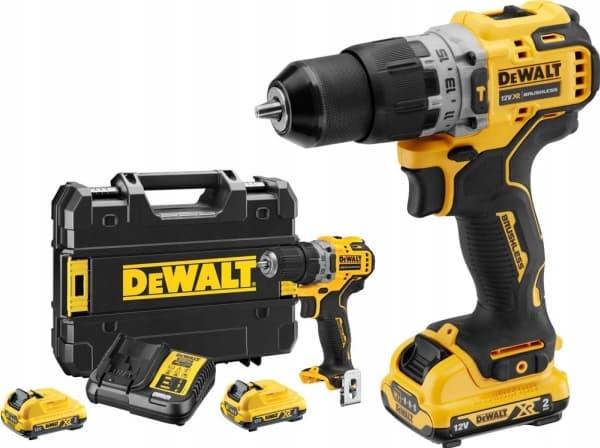 DeWALT DCD706D2-QW - Slagborr/skruvdragare - sladdlös - 2 hastigheter - nyckellös chuck 10 mm - 57 N·m - 2 batterier - 12 V