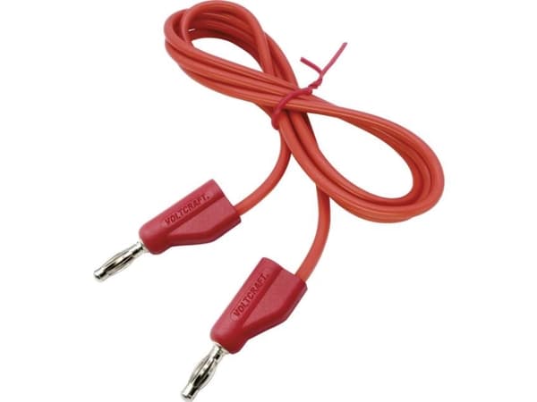 VOLTCRAFT VC-10906895, Test lead set, Röd, 1 m, Rak, Rak