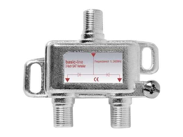Renkforce Distributore SAT 2 vie 5 - 2200 MHz, Kabelkniv, 5 - 2200 MHz, Silver, Hona