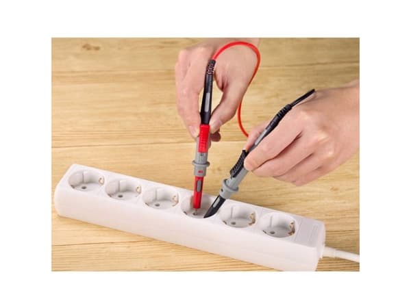 VOLTCRAFT MS-4PS, Test lead set, Svart, Röd, 1 m, 600 - 1000 V, 10 A, Rak