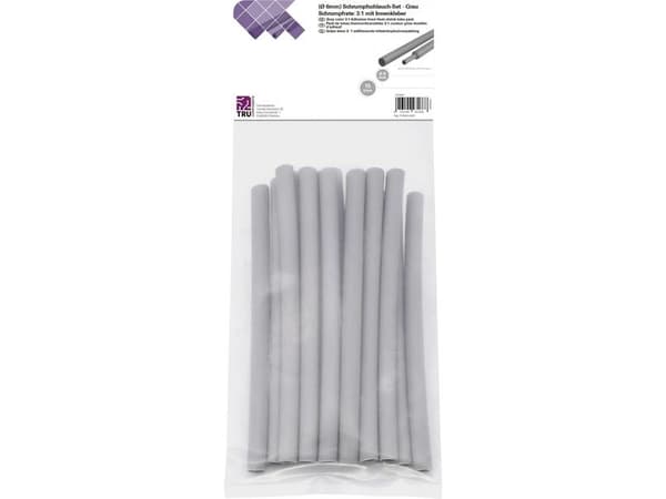 Conrad T1902CA035, Krympslang, Grå, Polyeten, 6 mm, 2 mm, 15 styck