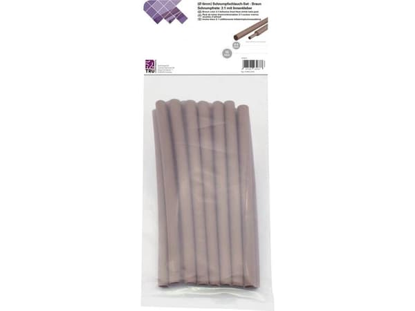 Conrad T1902CA034, Varmekrympet rør, ruskea, polyeteeni, 6 mm, 15 stk, 125 °C