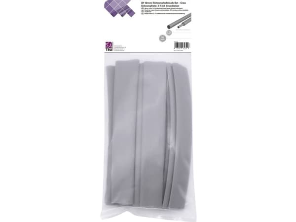 Conrad T1902CA040, Kutistesukka, Harmaa, Polyeteeni, 1,2 cm, 15 kpl, 4 mm