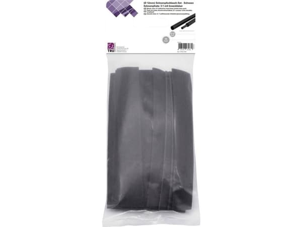 Conrad T1902CA043, Kutistesukka, Musta, Polyeteeni, 1,2 cm, 15 kpl, 4 mm