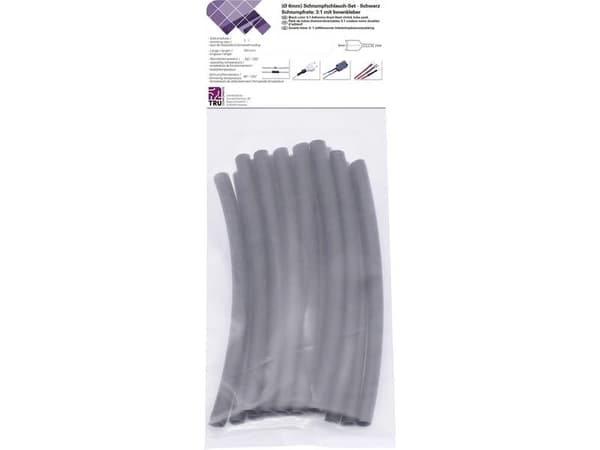 Conrad T1902CA032, Kutistesukka, Musta, Polyeteeni, 6 mm, 15 kpl, 2 mm