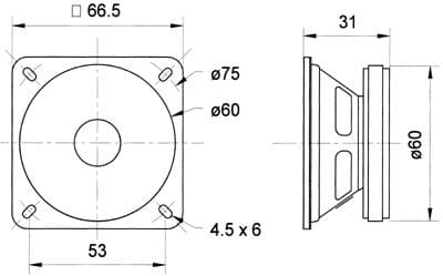 Visaton VS-FRS7/8, 1.0 kanaler, 10 W, 130 – 20000 Hz, 8 O, Svart