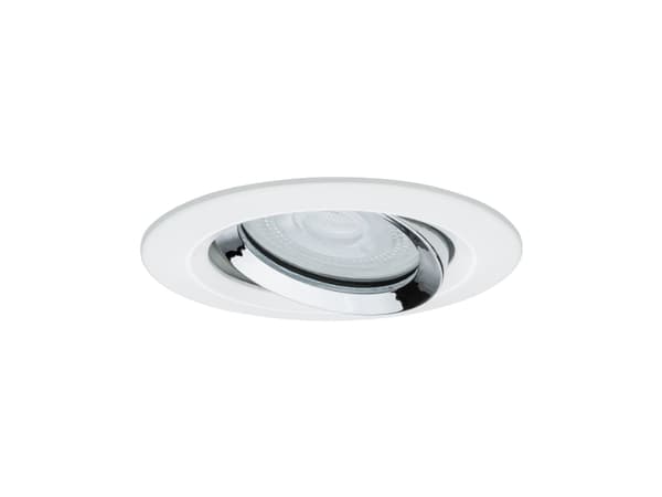 Paulmann 929.03, Innsunket spotlight, GU10, 1 ampuller, LED, 2700 K, Kromfarget, Hvit