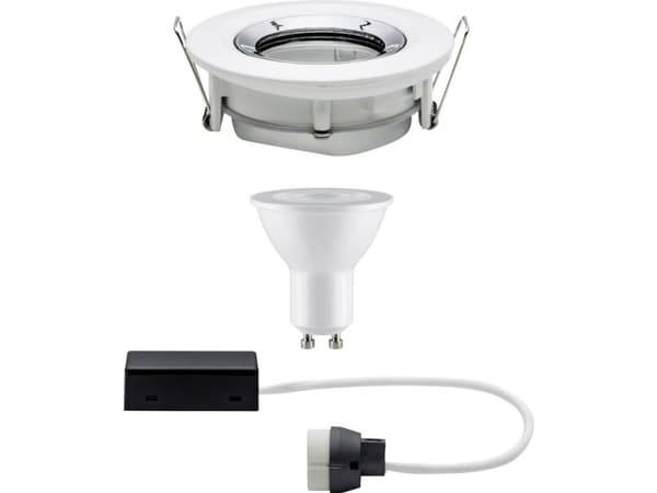 Paulmann 929.03, Innsunket spotlight, GU10, 1 ampuller, LED, 2700 K, Kromfarget, Hvit