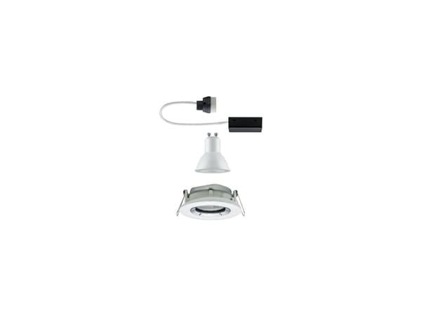 Paulmann 929.03, Innsunket spotlight, GU10, 1 ampuller, LED, 2700 K, Kromfarget, Hvit