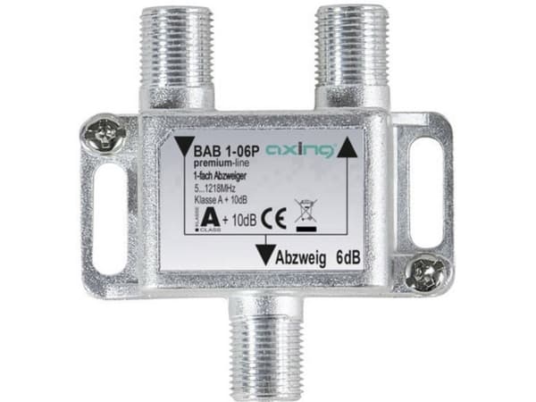 Axing BAB 1-06P, Kabelspillter, 5 - 1218 MHz, Grå, A, 6 dB, F
