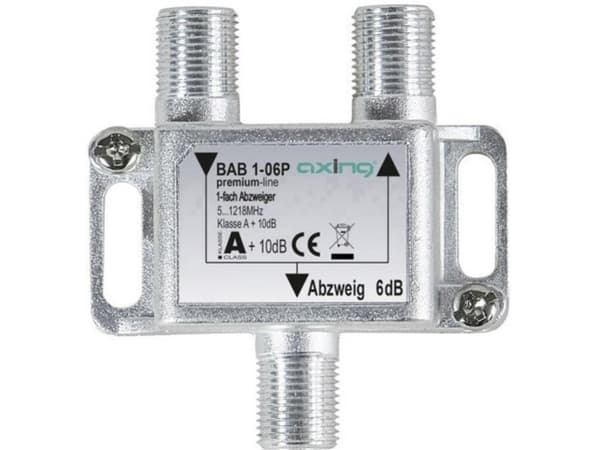 Axing BAB 1-06P, Kabelspillter, 5 - 1218 MHz, Grå, A, 6 dB, F