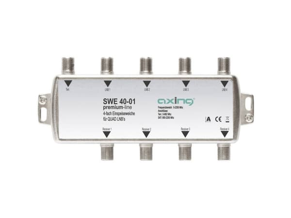 Axing SWE 40-01, Kombiner-kabel, 950 - 2200 MHz, Grå, 1,5 dB, 1 stykker, Quad-LNB