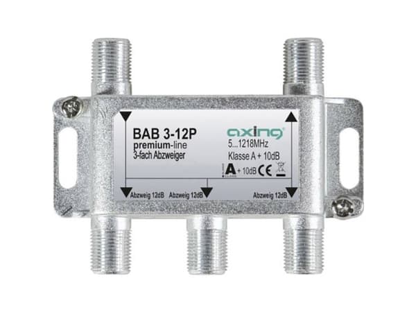 Axing BAB 3-12P, Kabelkniv, 5 - 1218 MHz, Grå, A, 12 dB, F