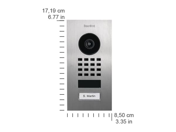 DoorBird D1101V, Rustfritt stål, IP65, Rustfritt stål, Vertikal, 802.3af, IEEE 802.3af