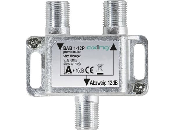 Axing BAB 1-12P, Kabelspillter, 5 - 1218 MHz, Grå, A, 12 dB, F