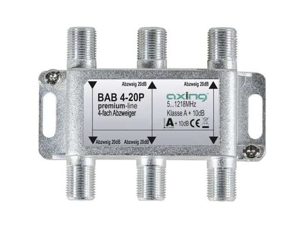 Axing BAB 4-20P, Kabelkniv, 5 - 1218 MHz, Grå, A, 20 dB, F