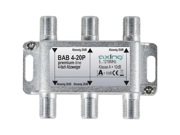 Axing BAB 4-20P, Kabelkniv, 5 - 1218 MHz, Grå, A, 20 dB, F
