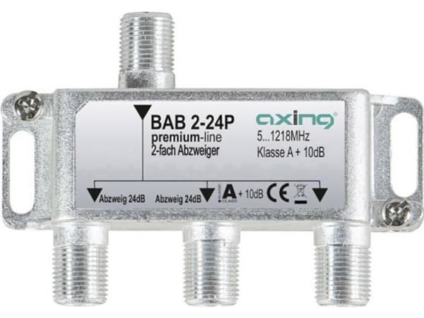 Axing BAB 2-24P, Kabelspillter, 5 - 1218 MHz, Grå, A, 24 dB, F