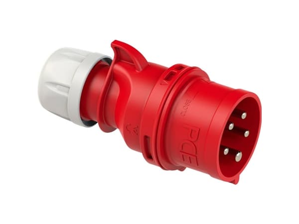 REV 0512522555 Ledningskontakt 5-pinners - 3 Ph + N + PE Rød (0512522555)