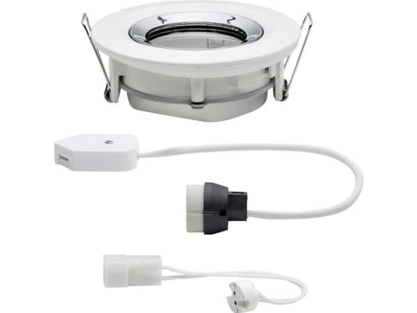 Paulmann 936.63, Innsunket spotlight, GU5.3, 1 ampuller, 35 W, 230 V, Kromfarget, Hvit