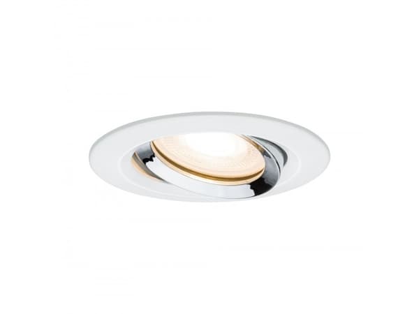 Paulmann 936.63, Innsunket spotlight, GU5.3, 1 ampuller, 35 W, 230 V, Kromfarget, Hvit Kromfarget, Hvit