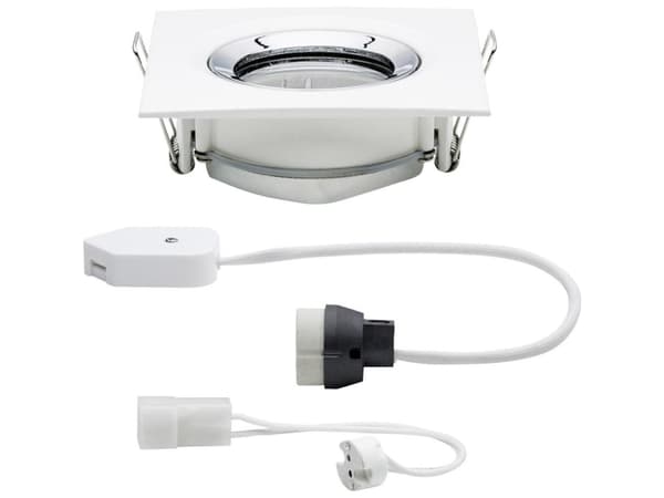 Paulmann 936.64, Innsunket spotlight, GU5.3, 1 ampuller, 35 W, 230 V, Kromfarget, Hvit