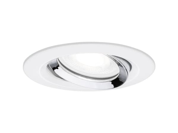 Paulmann 936.73, Innsunket spotlight, GU10, 1 ampuller, LED, 4000 K, Kromfarget, Hvit