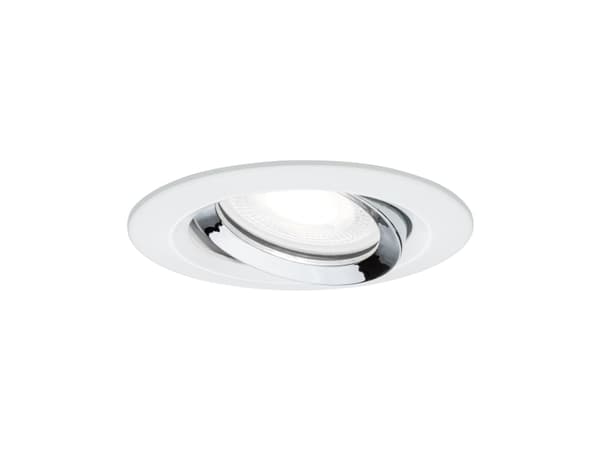 Paulmann 936.73, Innsunket spotlight, GU10, 1 ampuller, LED, 4000 K, Kromfarget, Hvit Kromfarget, Hvit