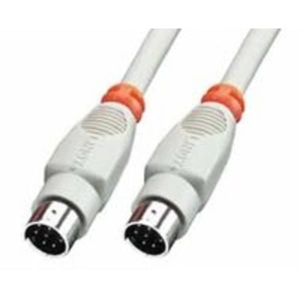 LINDY Seriell Anslutningskabel [1x Mini-DIN-hane - 1x Mini-DIN-hane] 2.00 m Grå