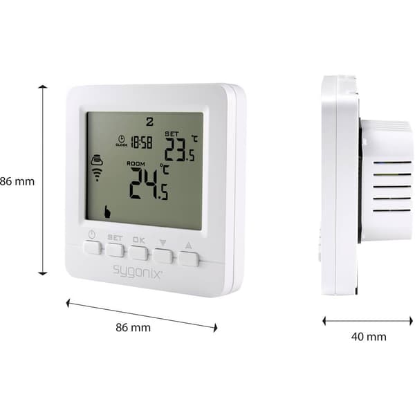 Sygonix SY-4500820 Trådlös rumstermostat Infälld Veckoprogram 1 st