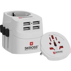 Skross 1302471 Rejseadapter PRO Light USB (4xA) - World