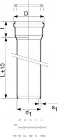 Pikkukuva 3 / 3: Magnaplast Rura z kielichem KGEM 110x3,2/500 SN8 LITA [96]