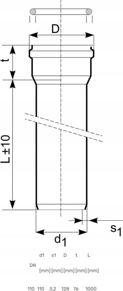 Magnaplast Rura z kielichem KGEM 110x3,2/500 SN8 LITA [96]