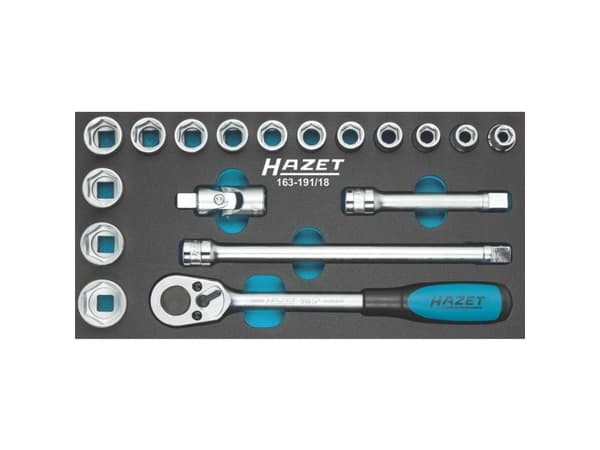 Hazet Topnøglesæt Metrisk 1/2 (12,5 mm) 18 dele 163-191/18