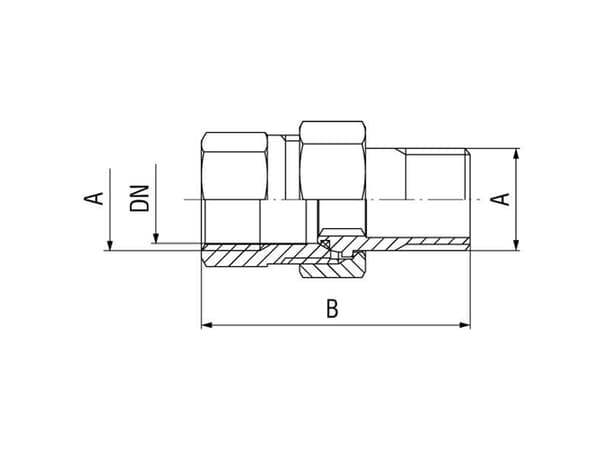Ferro Straight fitting 1/2" messing SGU2