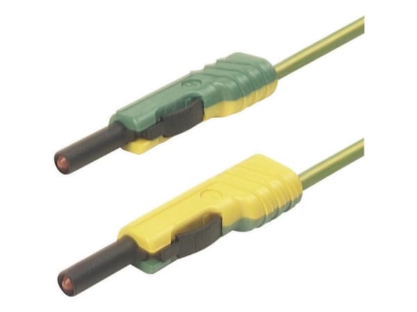 SKS Hirschmann MLB 100/1 V ge/gn Testledning [Lamellanslutning 4 mm - Lamellanslutning 4 mm] 1,00 m Gul, Grön 1 st