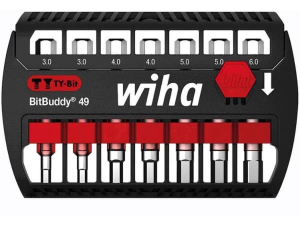 Wiha 42114, 7 styck, Insex (metriska enheter), 2x TY-Bit 49 mm, Internal hexagon: SW3, Bit length: 49mm 2x TY-Bit 49 mm, Internal hexagon: SW4,..., 1