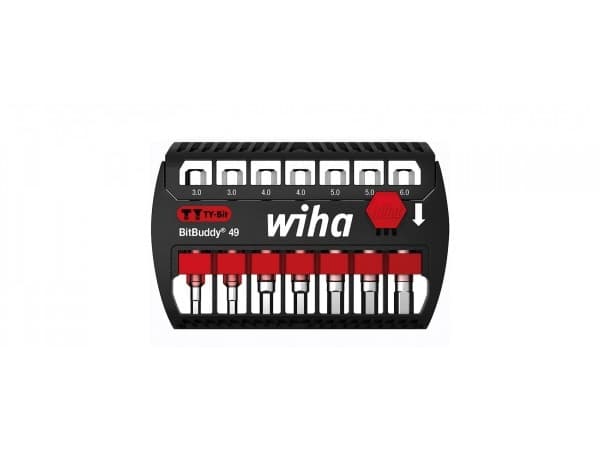 Wiha 42114, 7 stykker, Hex (metrisk), 2x TY-Bit 49 mm, Internal hexagon: SW3, Bit length: 49mm 2x TY-Bit 49 mm, Internal hexagon: SW4,..., 131 g