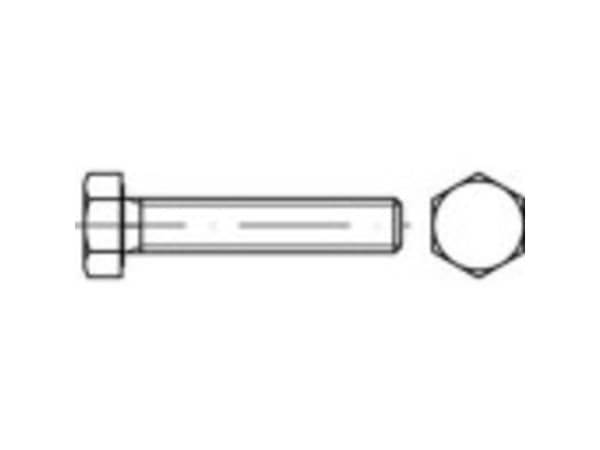 TOOLCRAFT TO-5435976 Sekskantsskrue M20 60 mm Udvendig sekskant Stål Galvaniseret 50 stk