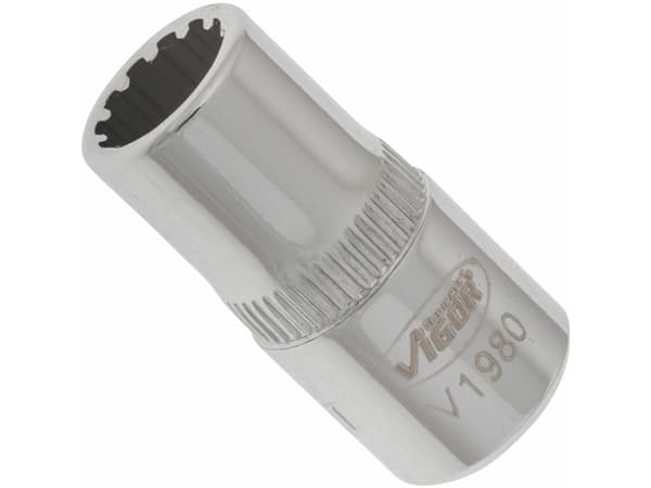 Vigor V1980, Uttag, 1/4", Metrisk, 1 huvuden, 7 mm, 2,5 cm