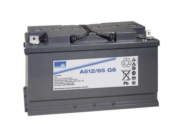 GNB Sonnenschein A512/65 G6 NGA5120065HS0BA Lyijyakku 12 V 65 Ah Lyijygeeliakku (B x K x S) 353 x 190 x 175 mm M6 ruuviliitäntä Huoltovapaa
