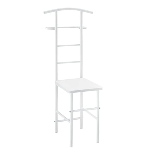 [en.casa]® Klädbetjänt Anaheim-107x45x45cm-pulverlackerad metall-MDF- Sitshöjd: 45 cm-vit