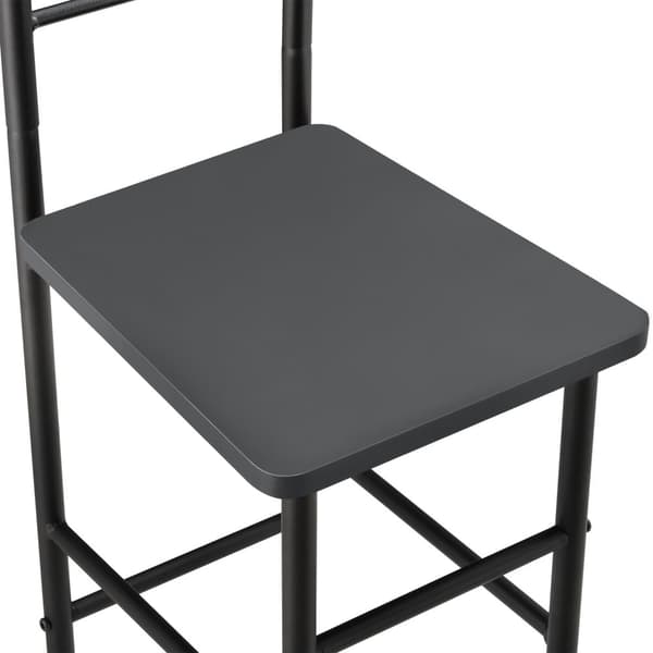 [en.casa]® Klädbetjänt Anaheim-107x45x45cm-pulverlackerad metall-MDF- Sitshöjd: 45 cm-svart-mörkgrå