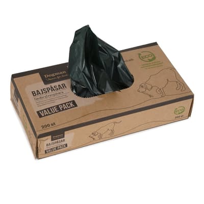 Dogman Bajspåsar nedbrytbara 200p Grön