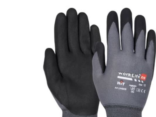 WorkLife Hit handske str. 10 - Tynd, sømløs og handske af polyester med ru nitril-foam