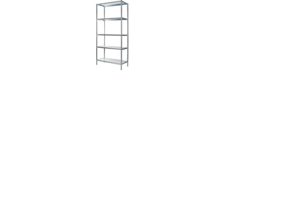RAACO Værkstedsreol med 5 hylder - dybde 40 cm samt 8 stk stopler 1000 mm