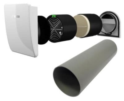 Bosch Vent 2000D m.yderskærm - Vent 2000 D decentral ventilationsenhed